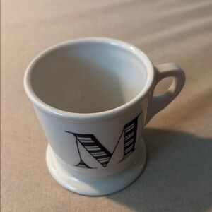 Anthropologie Monogrammed Letter M White Mug